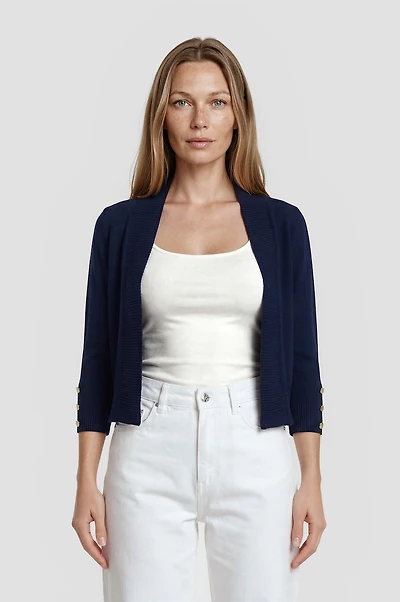 Open Front Cardigan - Navy