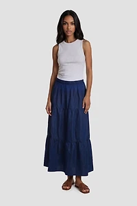 Maxi Tiered Skirt - Navy
