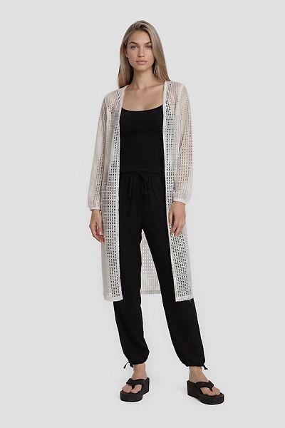 Long Sleeve Mesh Open Cardigan