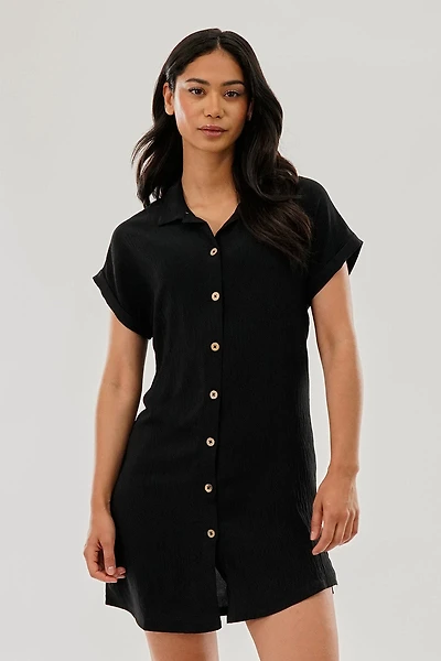 Stylexchange Vintage Button Up Short Sleeve Day Dress