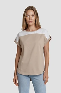 Contrast Tee - Beige