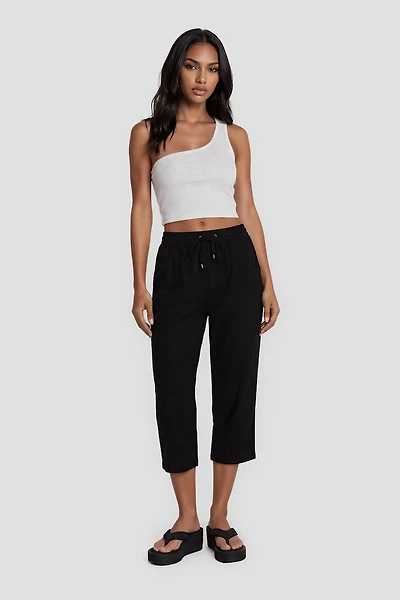 Tie Up Capris - Black