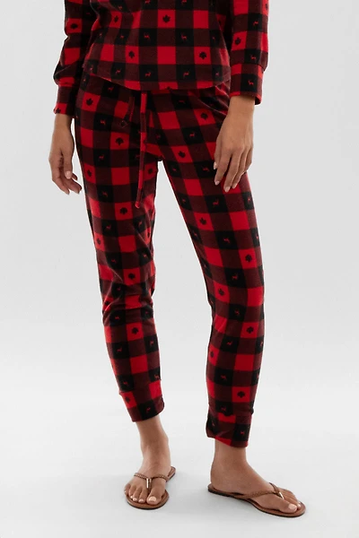 Canada Weather Gear Plaid Tie Waist Pajama Pants - Red
