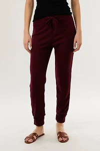 Waffle Knit Joggers - Burgundy