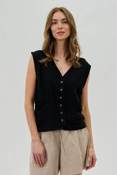 Stylexchange Vintage Button Up Sleeveless Shirt