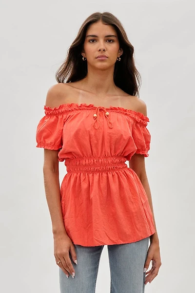 Runaway Bay Cinched Short Sleeve Blouse