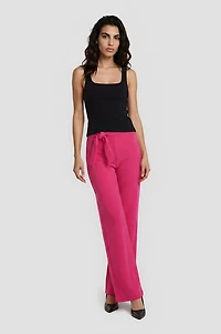 High Waisted Wide Leg Pants - Magenta