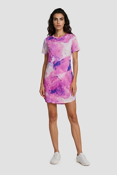 Cap Sleeve Short Dress - Purple