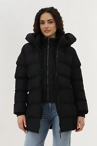 Canada Weather Gear Double Zip Hooded Parka Jacket - Black