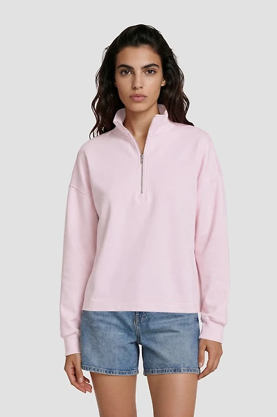 Classic Half Zip Pullover - Pink