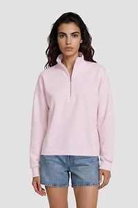 Classic Half Zip Pullover - Pink