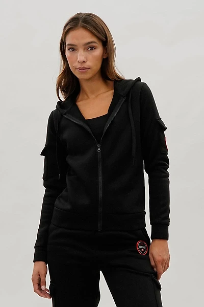 Fahrenheit Zip Up Utility Pocket Hoodie