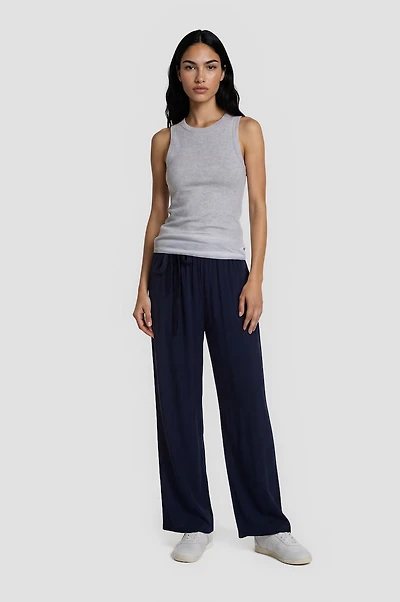 Cropped Pants - Navy