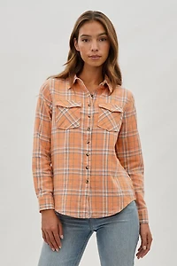 Canada Weather Gear Plaid Button Up Shirt - Peach