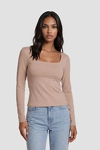 Long Sleeve Square Neck Shirt