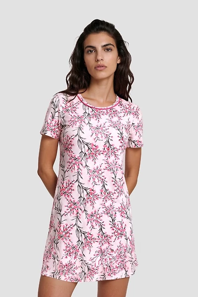 Flower Print Tunic Pajama Top
