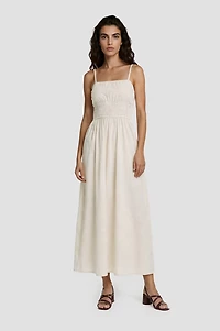 Pin Stripe Lightweight Dress - Cream