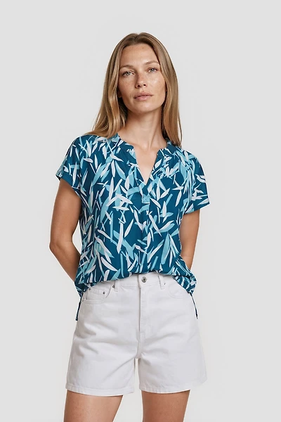 Short Sleeve V-Neck Printed Shirt