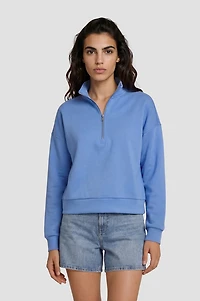Classic Half Zip Pullover - Blue