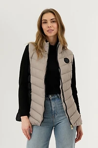 Chevron Quilted Vest - Taupe