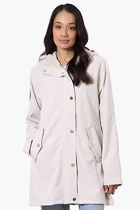Canada Weather Gear Soft Shell Hooded Lightweight Jacket - Beige