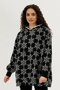 Canada Weather Gear Festive Print Oversided Hooded Pajama Top
