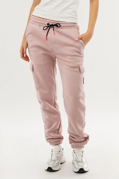 Fleece Cargo Joggers - Pink
