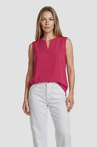 Sleeveless V-Neck Top - Pink