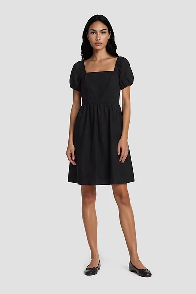 Bell Sleeve Square Neck Short Dress