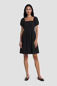 Bell Sleeve Square Neck Short Dress