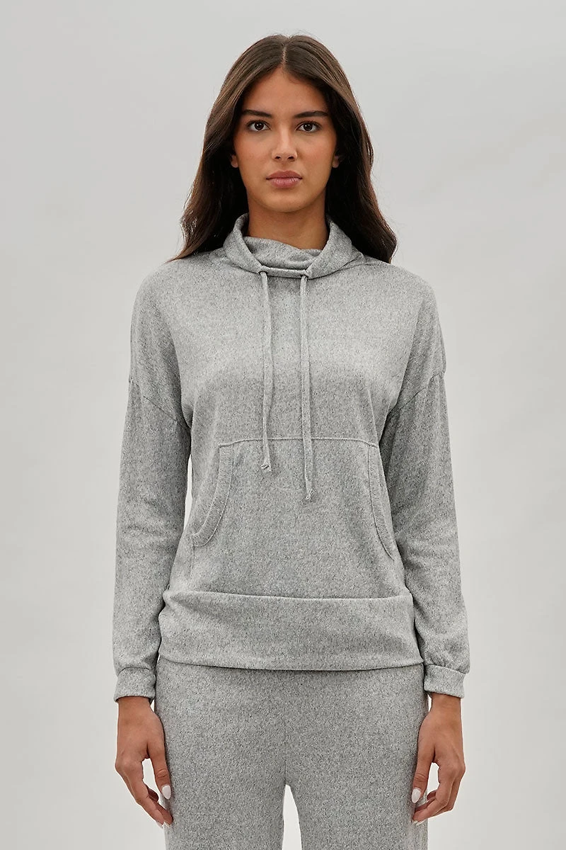Fahrenheit Cowl Neck Sweatshirt - Grey