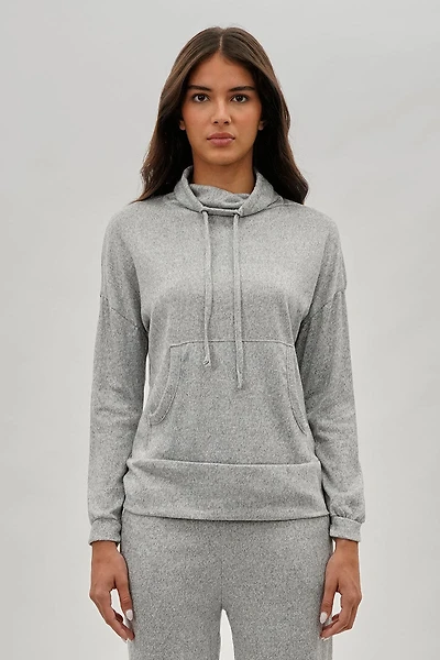 Fahrenheit Cowl Neck Sweatshirt - Grey