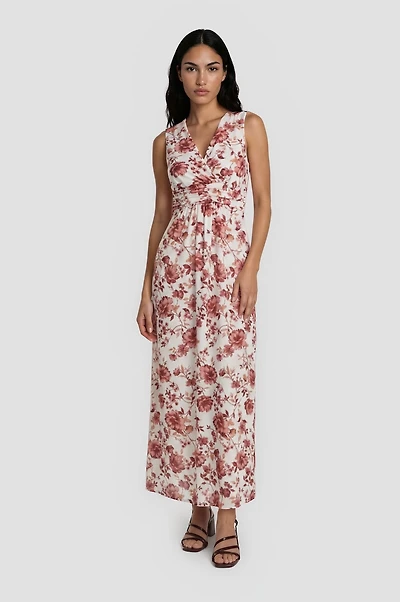 Printed Maxi Dress - White