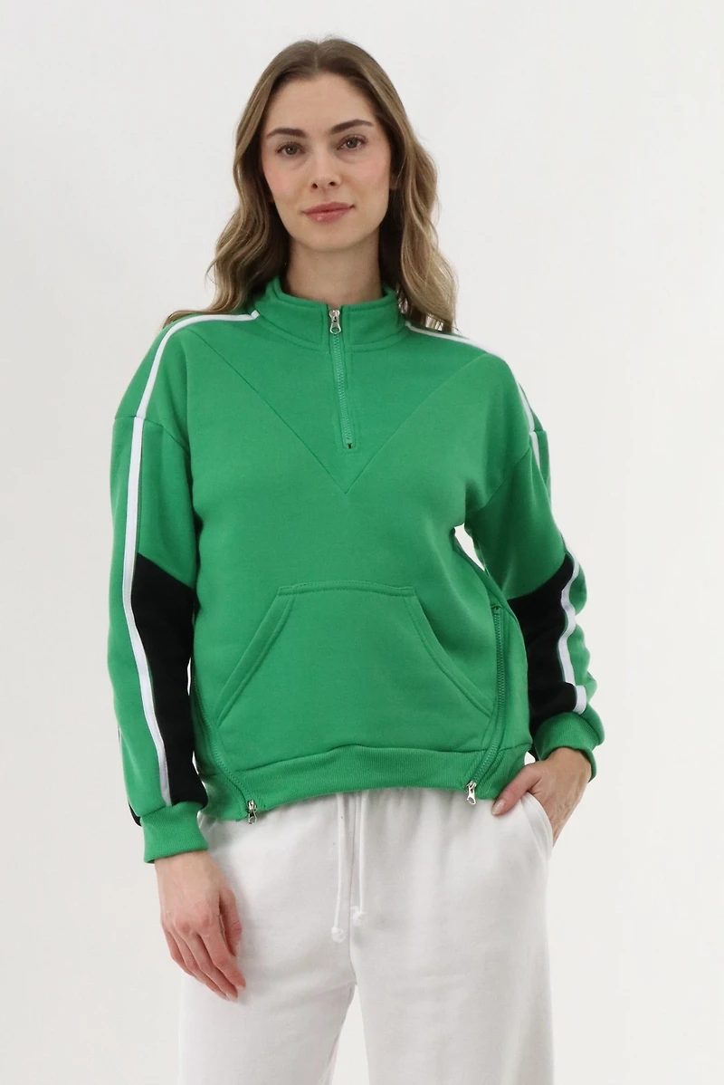 New Look Fleece Pullover Sweater - Green