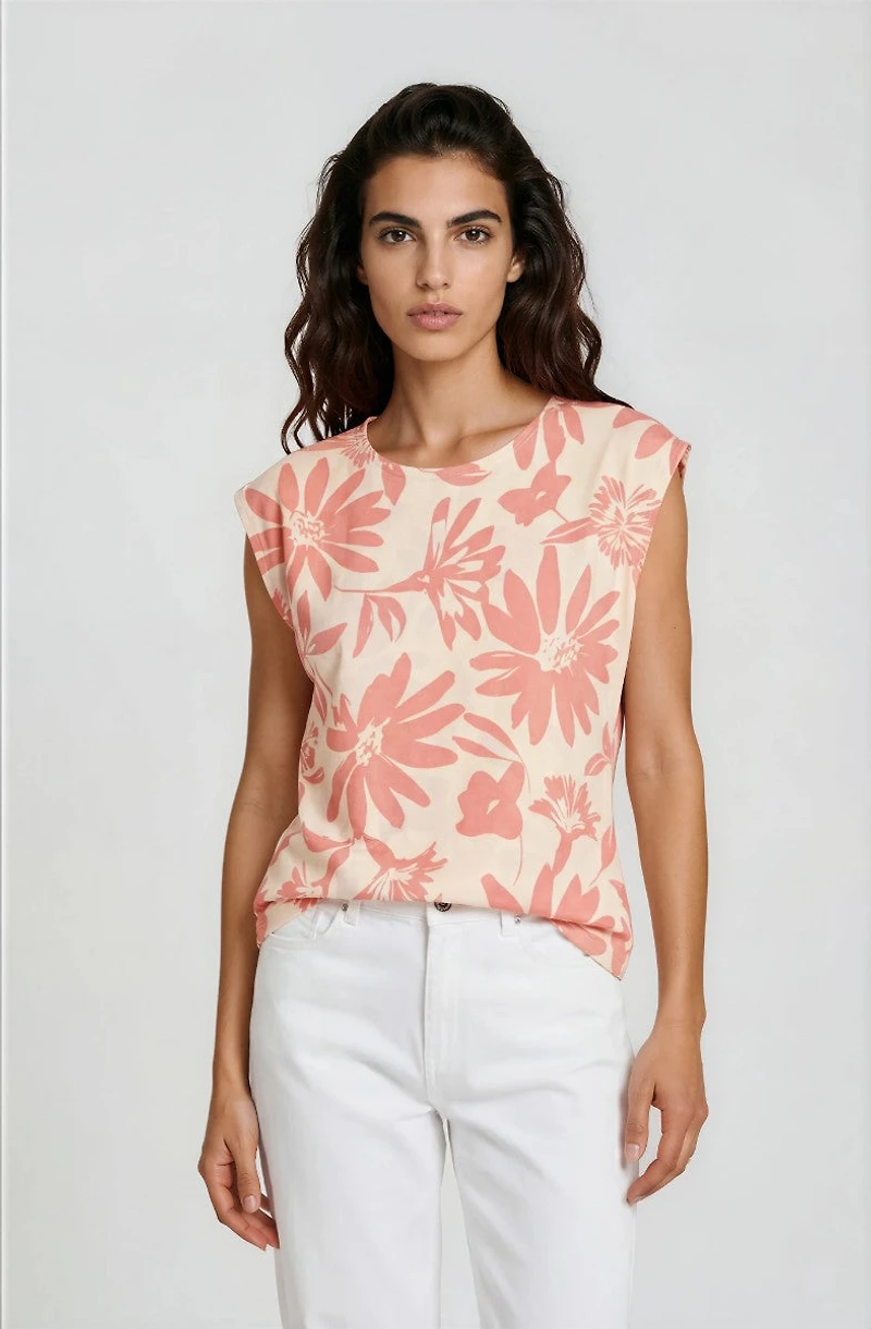 Basic Printed Tee - Cream