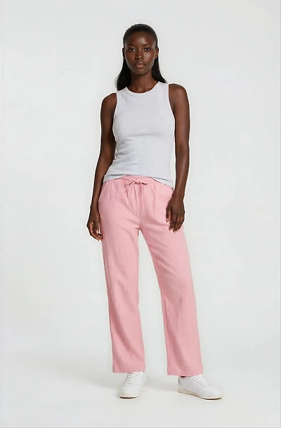 Drawstring Everyday Pants - Pink