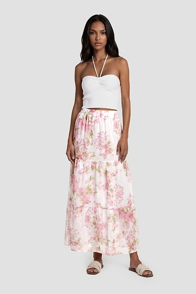 Printed Maxi Skirt - Blush