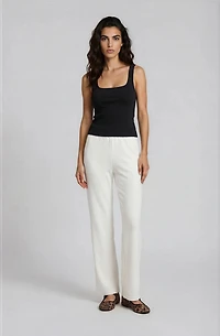 Wide Leg Trousers - White