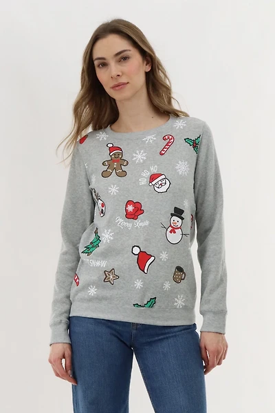Festive Printed Christmas Sweater
