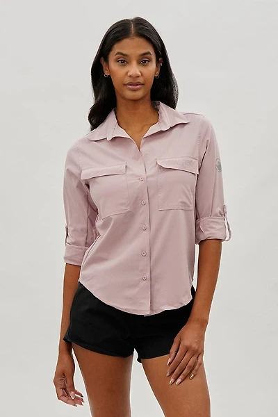 Canada Weather Gear Button Up Ripstop Utility Shirt