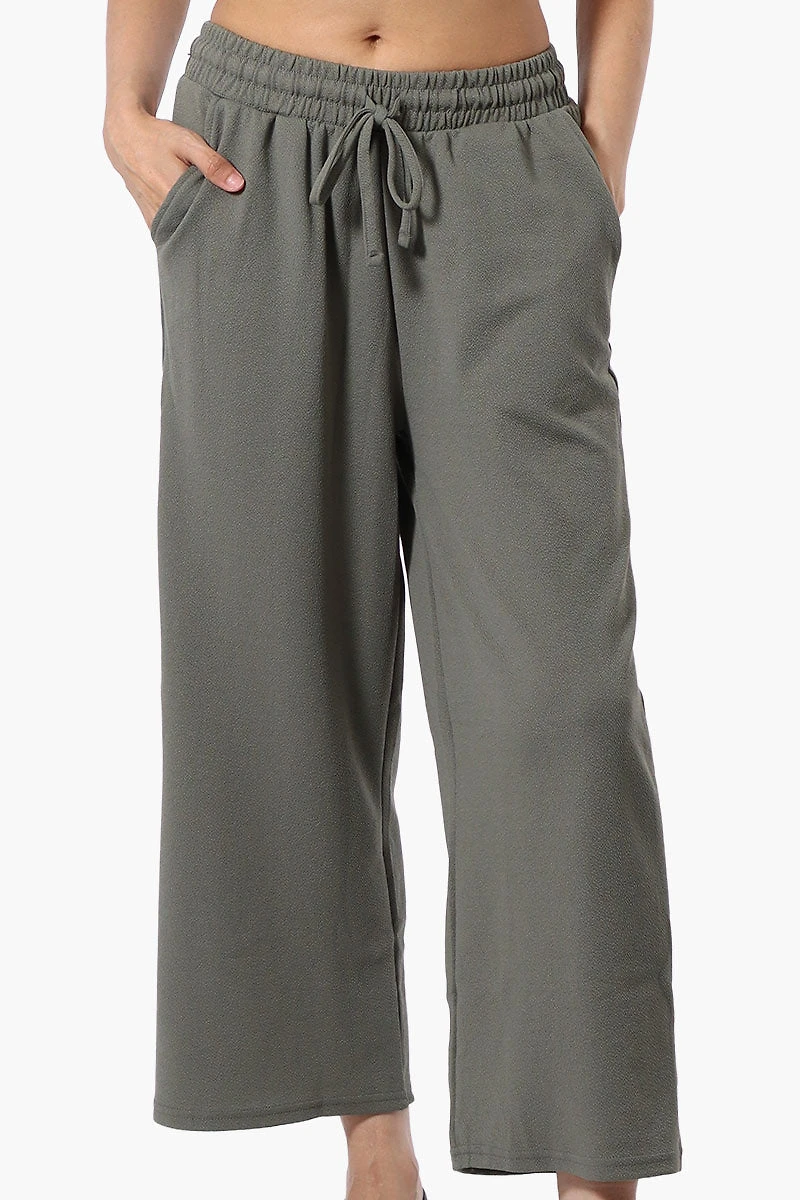 Runaway Bay Tie Waist Wide Leg Pants - Olive