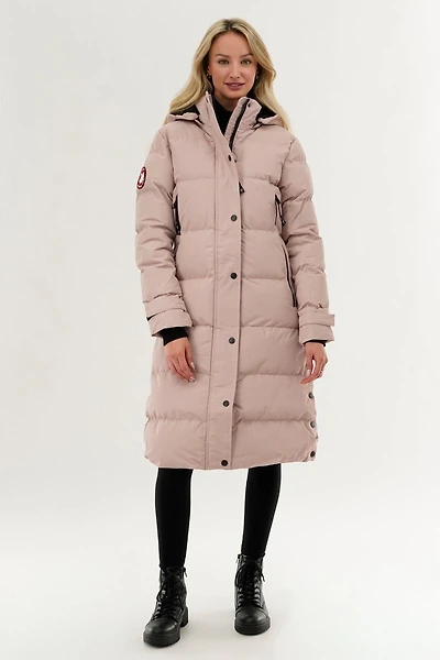 Quilted Maxi Parka Jacket - Pink