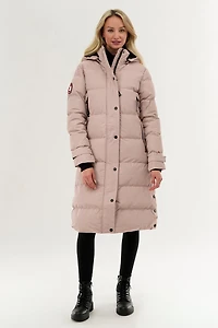 Quilted Maxi Parka Jacket - Pink