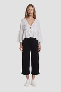 Cropped Pants With Drawstrings
