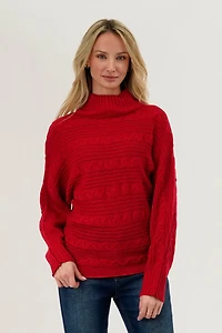 Beechers Brook Cable Knit Mock Neck Pullover Sweater