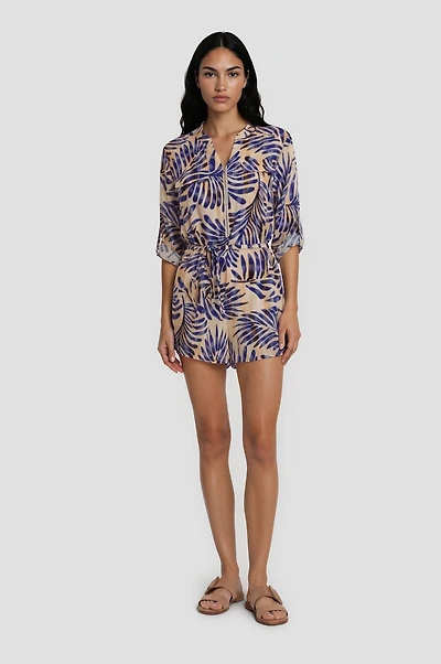 Half Zip Printed Tunic