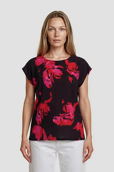 Basic Printed Tee - Magenta