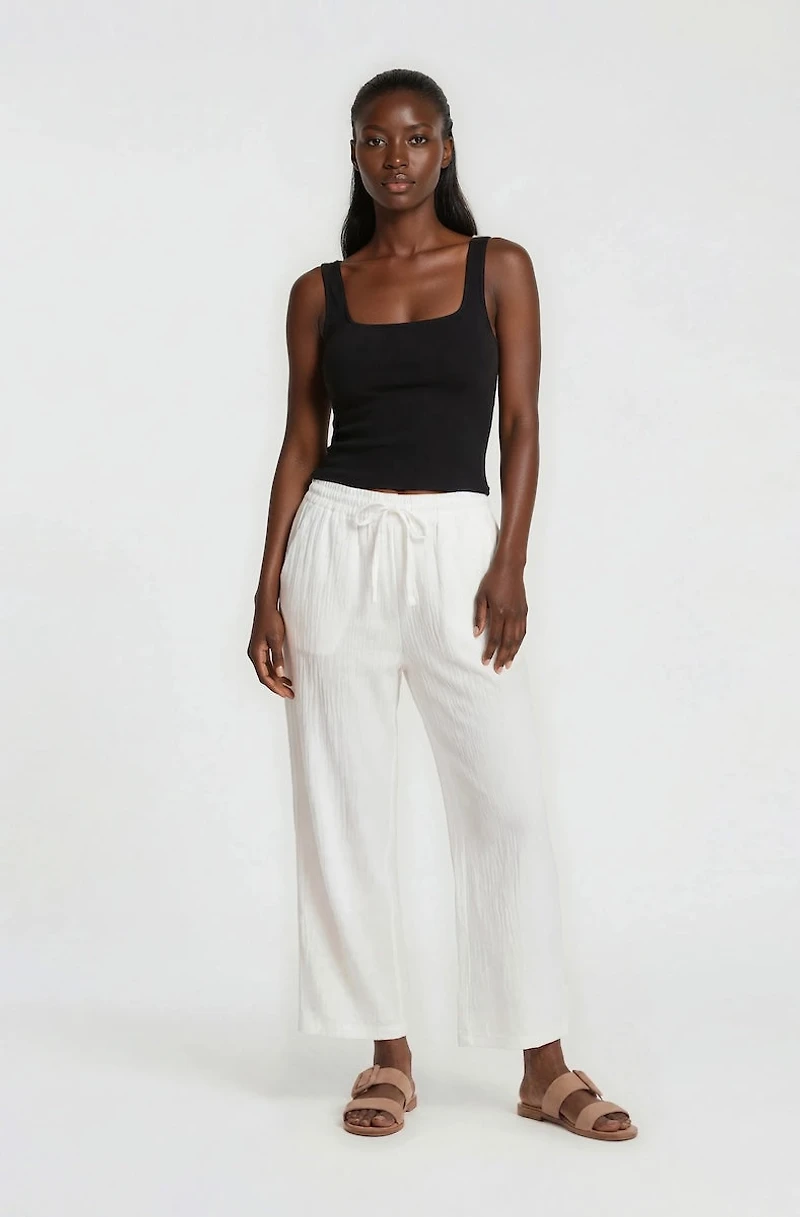 Cropped Wide Leg Pants
