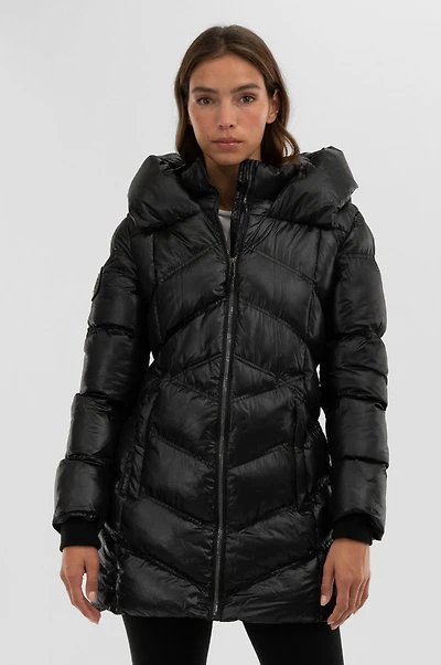 Chevron Quilted Parka Jacket