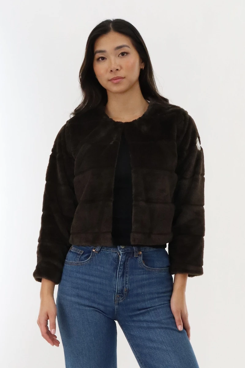 Cropped Faux Fur Lightweight Jacket